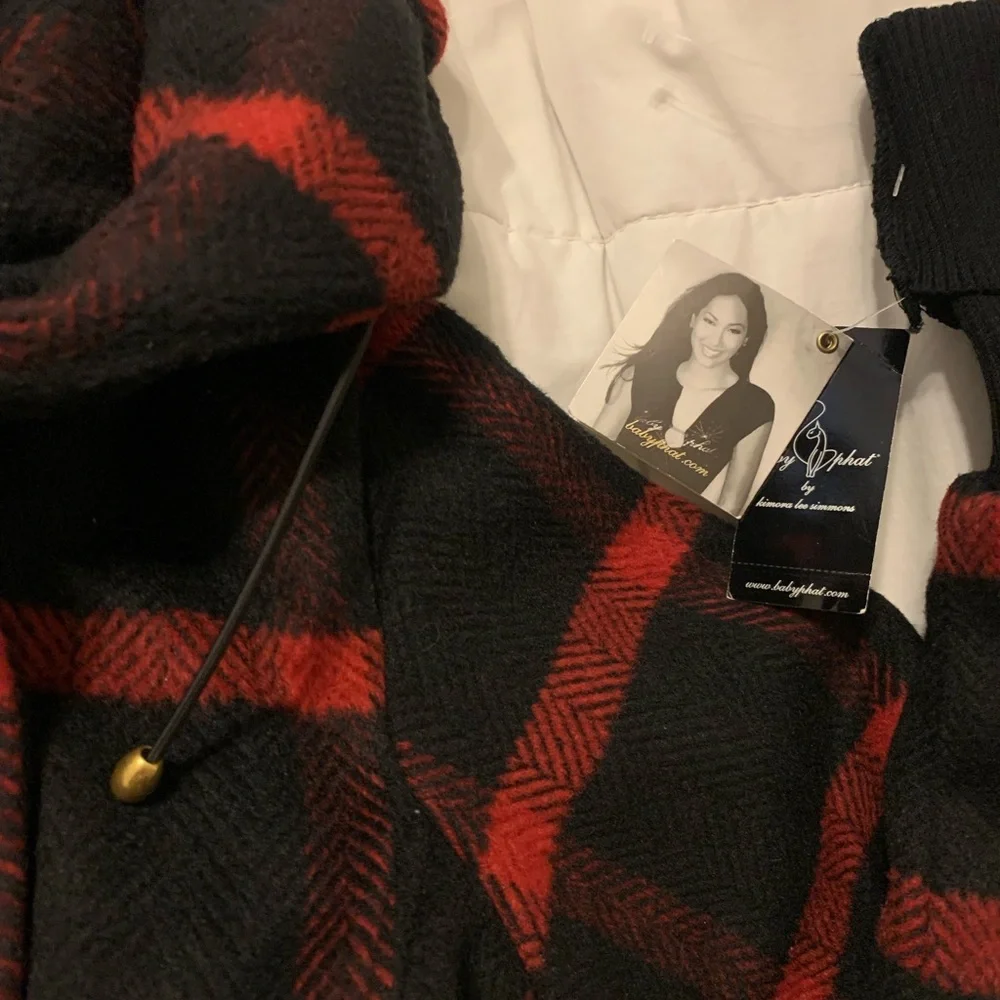 Baby Phat Red and Black Checkered Teddy Jacket - Picture 7 of 8